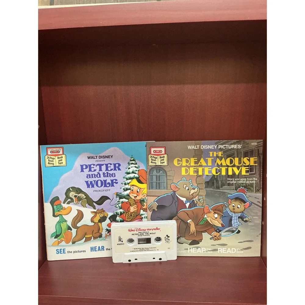 Vintage Disney 10 Read-Along Book and Cassette Tape Bundle